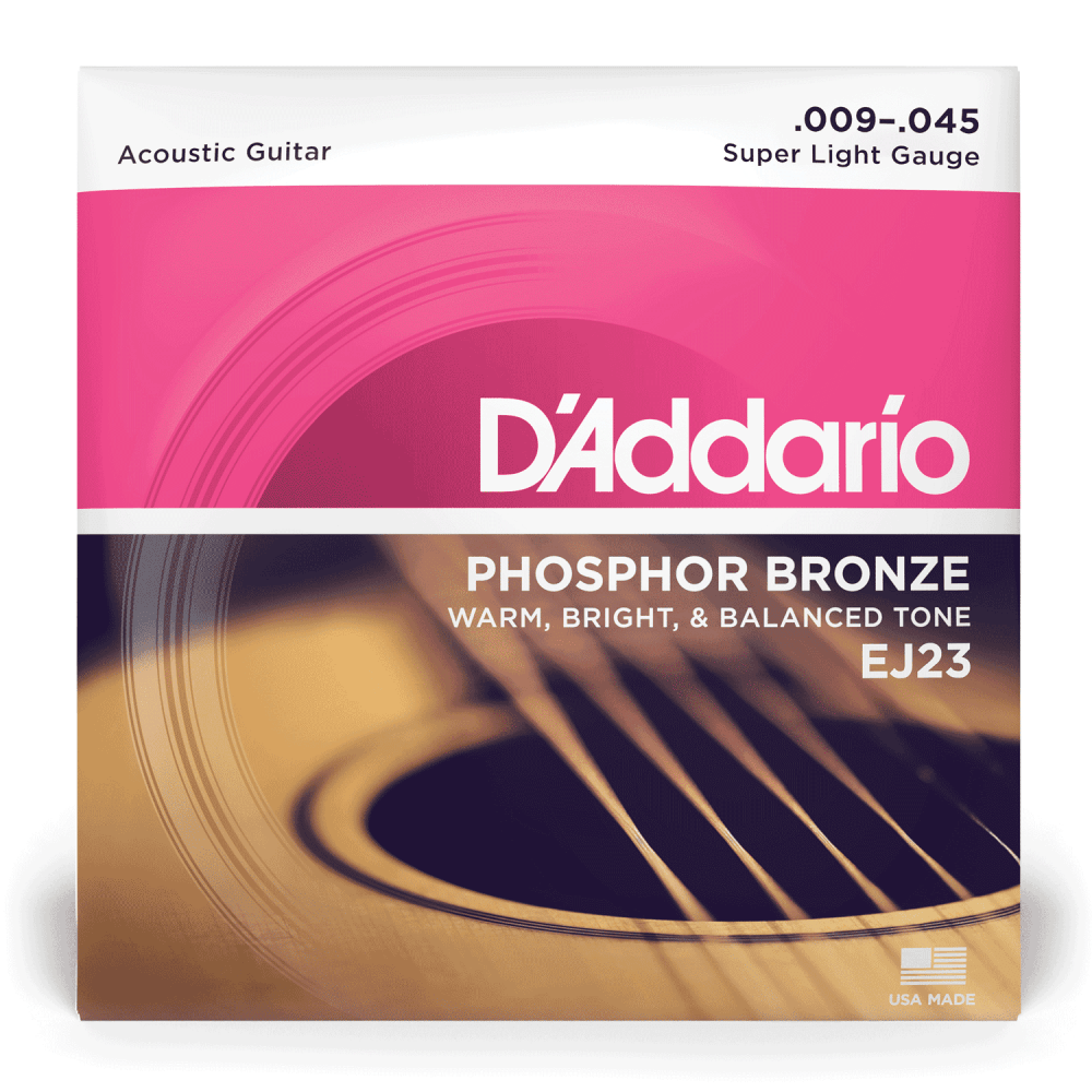 D Addario EJ23 Phosphor Bronze Acoustic Guitar Strings Super Light 9 45