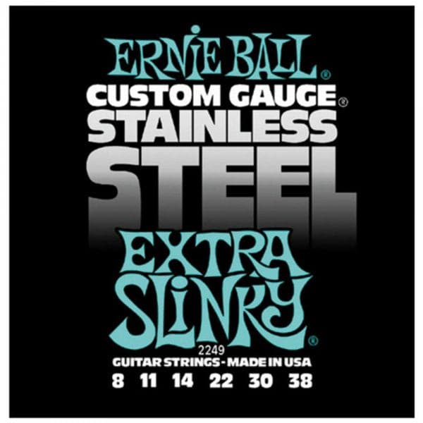 Ernie Ball Stainless Steel Extra Slinky Electric Guitar Strings 2249 8 38