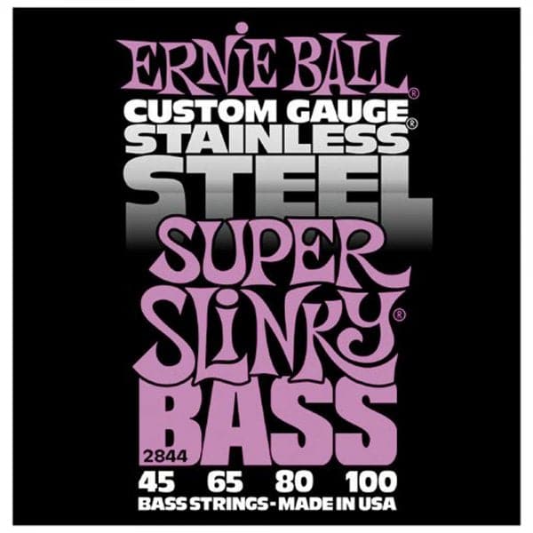 Ernie Ball Stainless Steel Super Slinky Bass Guitar Strings 45 100