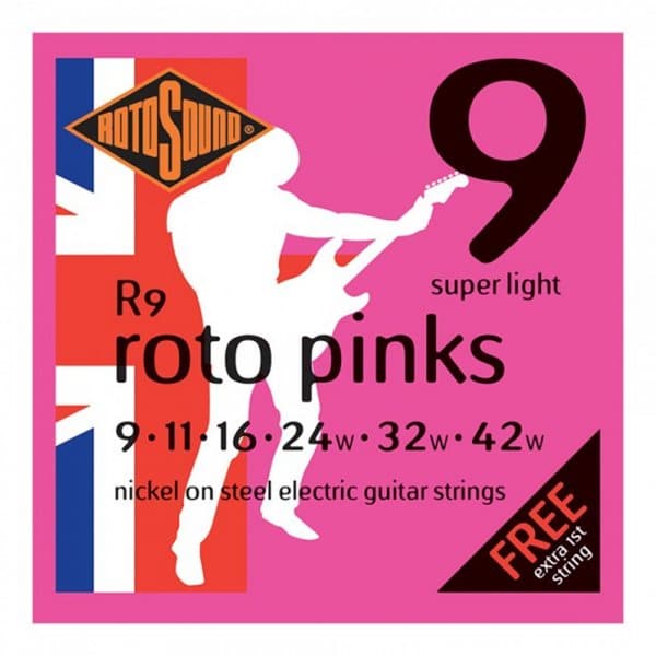 Rotosound R9 Roto Pinks Electric Guitar Strings 9 42 for sale