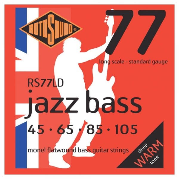 Rotosound RS77LD Jazz 77 Bass Guitar Strings Monel Flatwound Standard 45 105