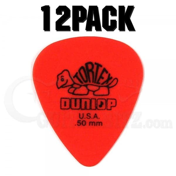 Jim Dunlop Standard .50mm Red Guitar Pick, 12 Pack