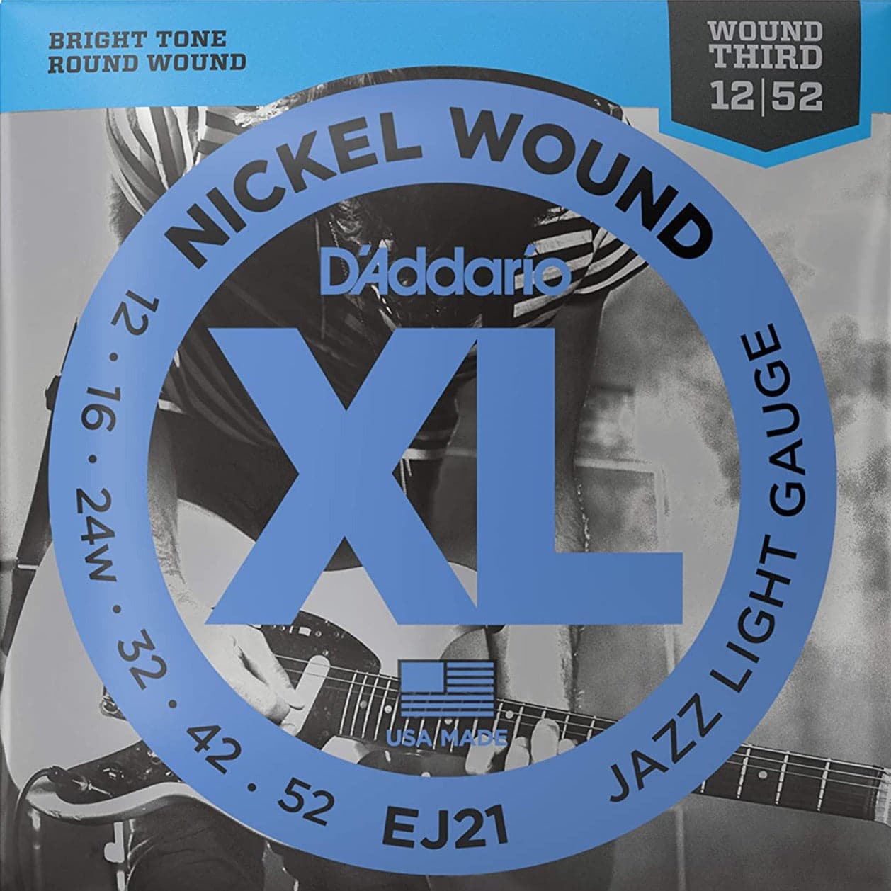 D Addario Strings EJ21 Nickel Wound Jazz Light Guitar Strings 12