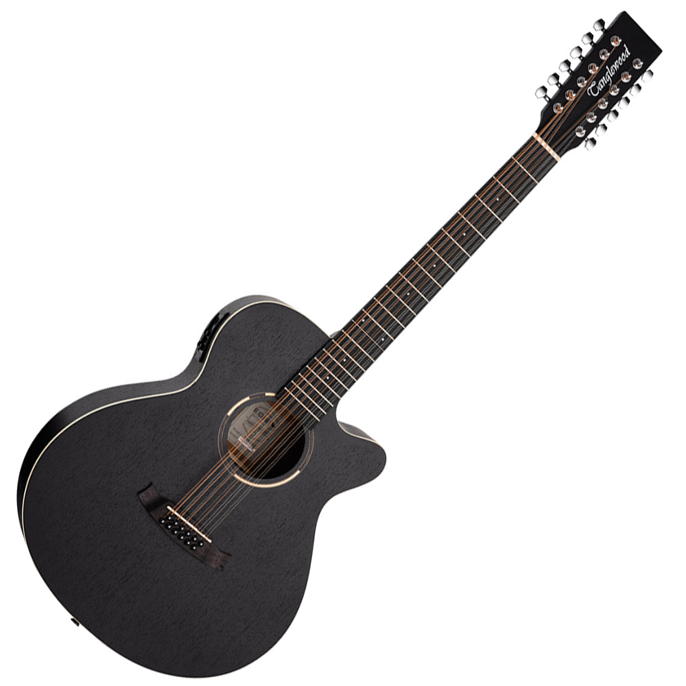 Tanglewood Blackbird Super Folk 12 String Electro Acoustic Guitar Smokestack Black Satin