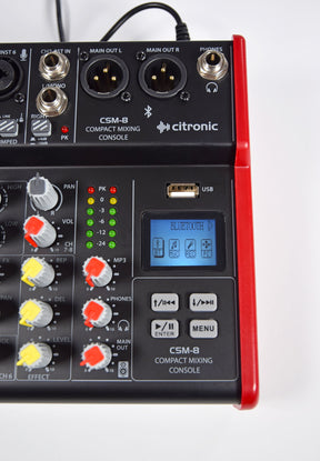 Citronic CSM-8 Audio Mixer with USB & Bluetooth