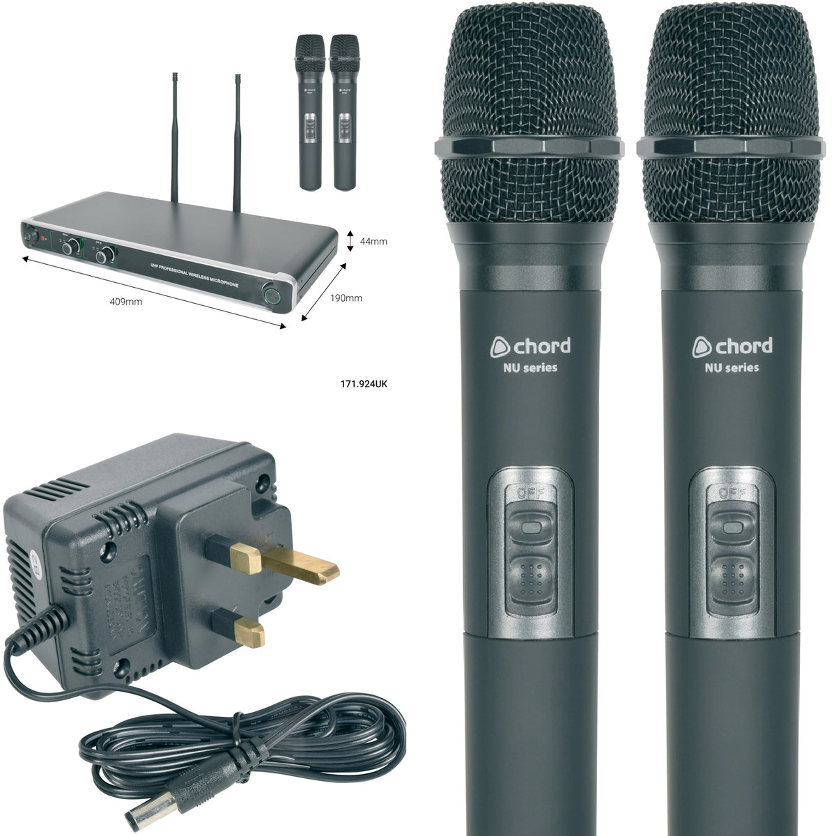 Chord NU20 Dual UHF Handheld Microphone System