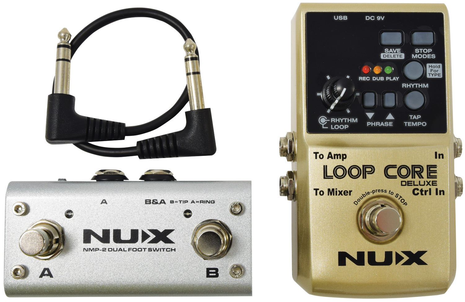 NU-X Loop Core Deluxe 24-bit Looper Pedal Bundle