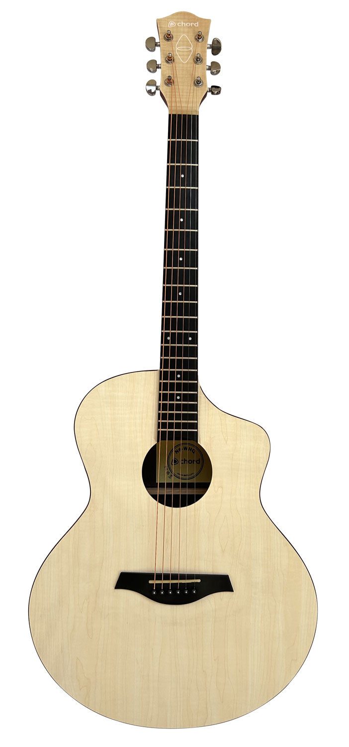 Chord Nomad Electro-Acoustic Guitar White Quilted Maple