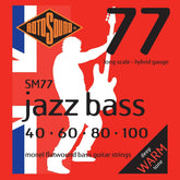 Rotosound SM77 Jazz 77 Bass Guitar Strings - Monel Flatwound - Hybrid - 40-100