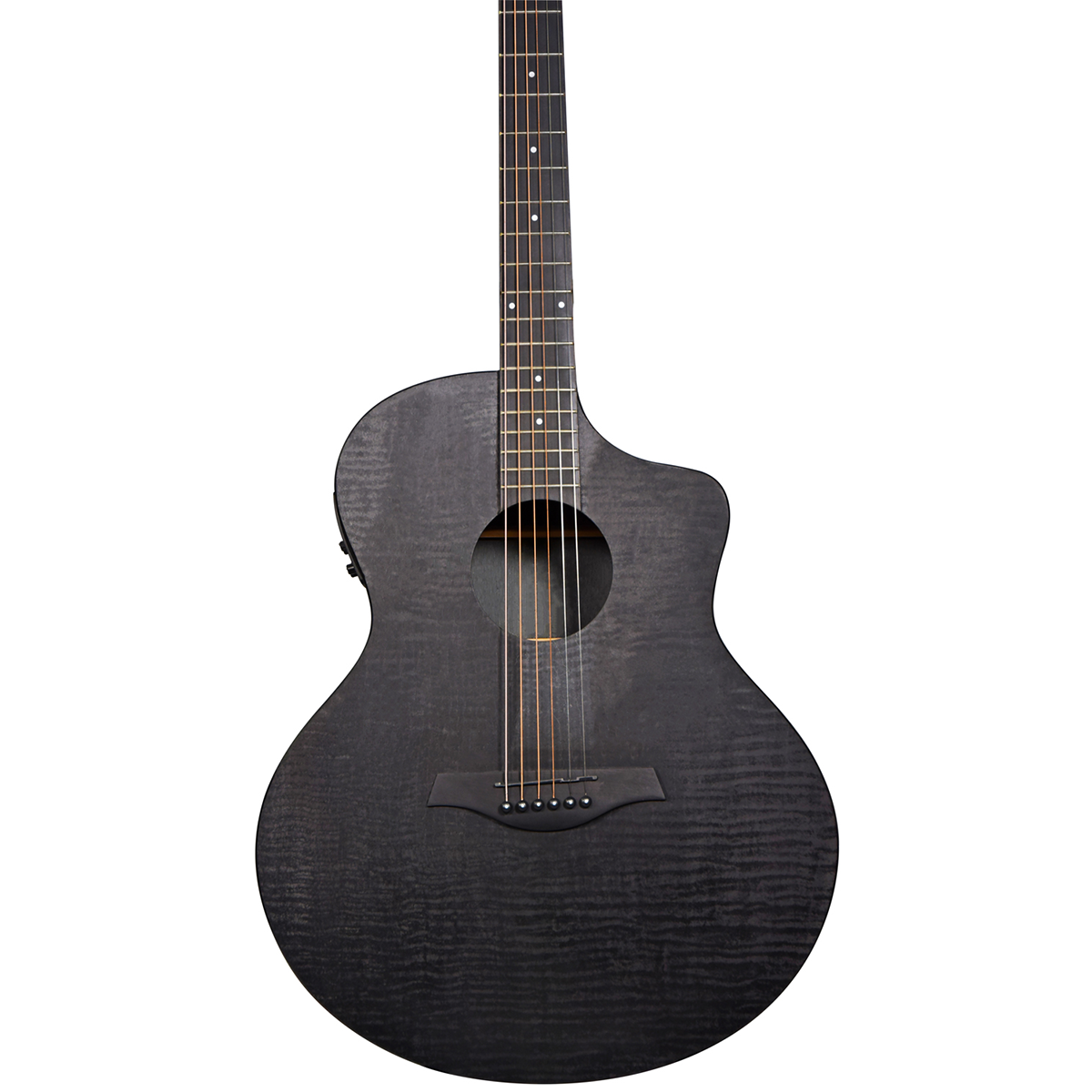 Chord Nomad Electro-Acoustic Guitar  Black Quilted Maple