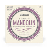 D'Addario EJ70 8-String Phosphor Bronze Mandolin Strings Ball End  - Med/Light - 11-38