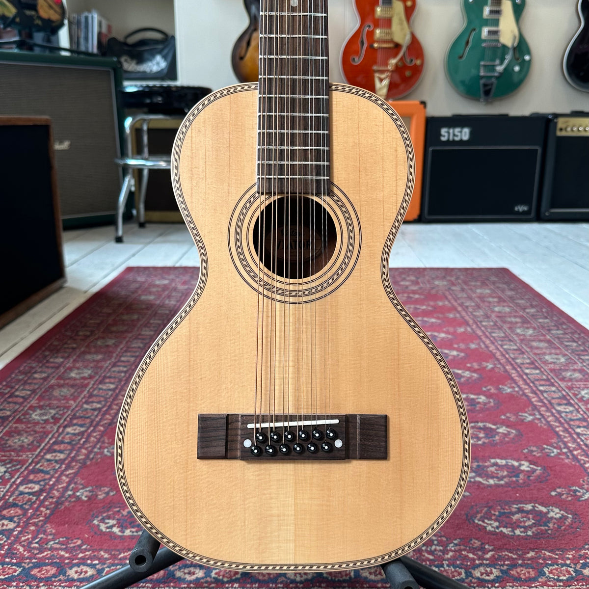 Vintage 'Viator' Paul Brett 12-String Electro-Acoustic Travel Guitar - Natural - Preowned