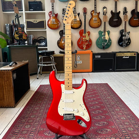 2002 Fender USA Stratocaster With David Gilmore EMG Pickups - Candy Apple Red - Preowned