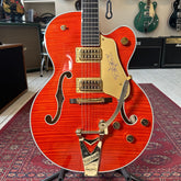 Gretsch G6120TFM Players Edition Nashville Hollow Body with String - Thru Bigsby - Flame Maple - Orange Stain - Preowned