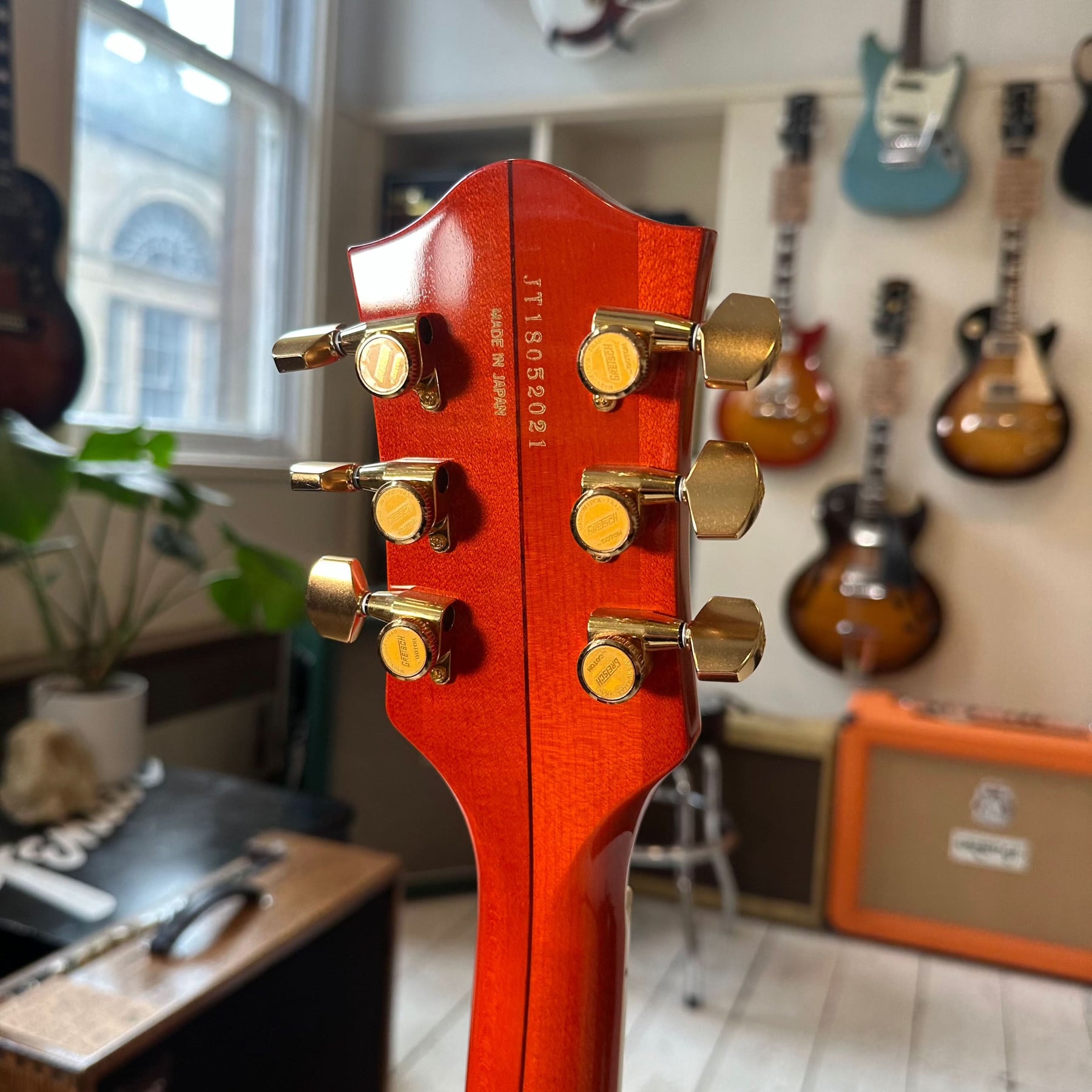 Gretsch G6120TFM Players Edition Nashville Hollow Body with String - Thru Bigsby - Flame Maple - Orange Stain - Preowned