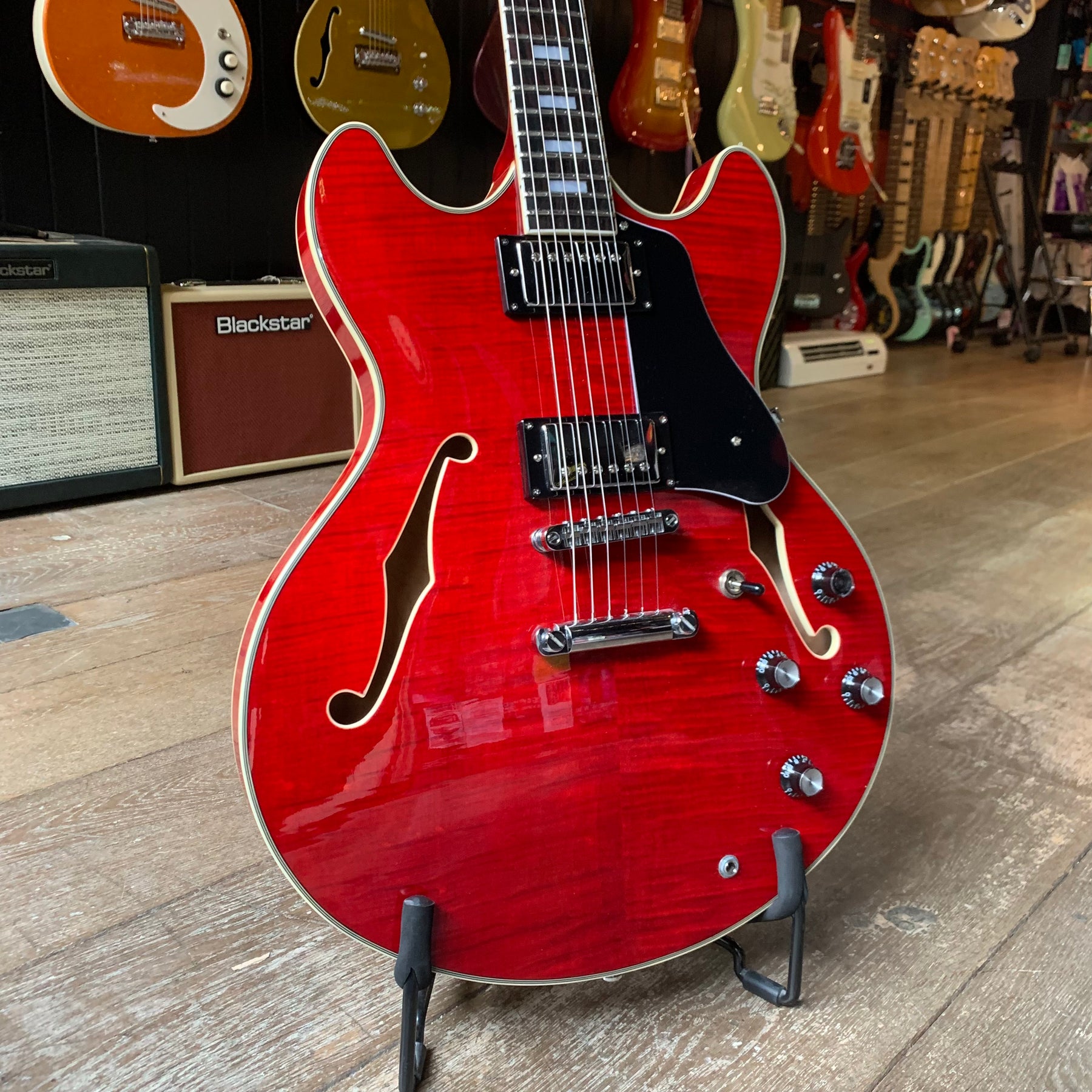 Sire Larry Carlton H7 Semi-Hollow Electric Guitar - See Through Red - Preowned