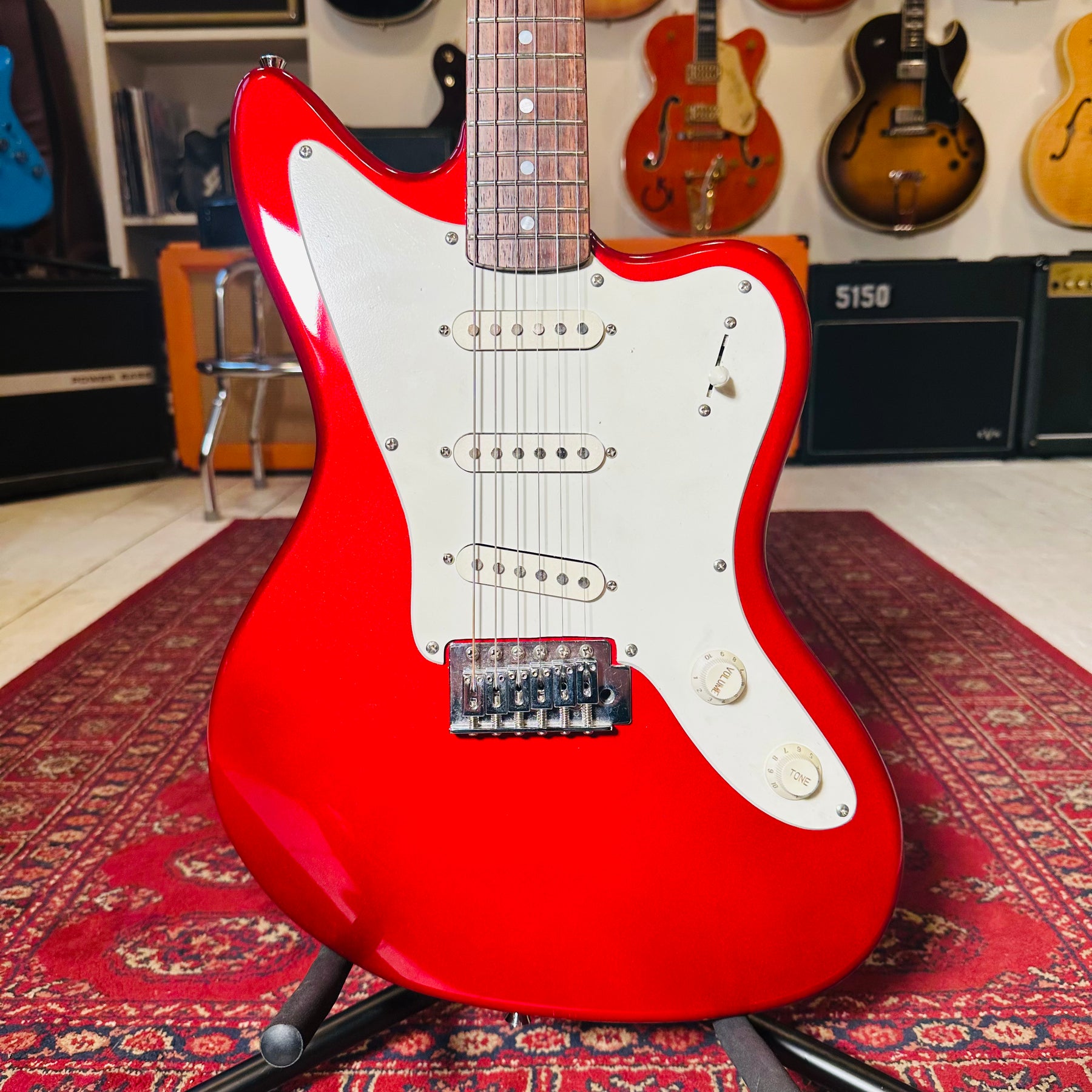 Wesley Jaguar Style Electric Guitar W/ Rosewood Fingerboard  - Metallic Red - Preowned