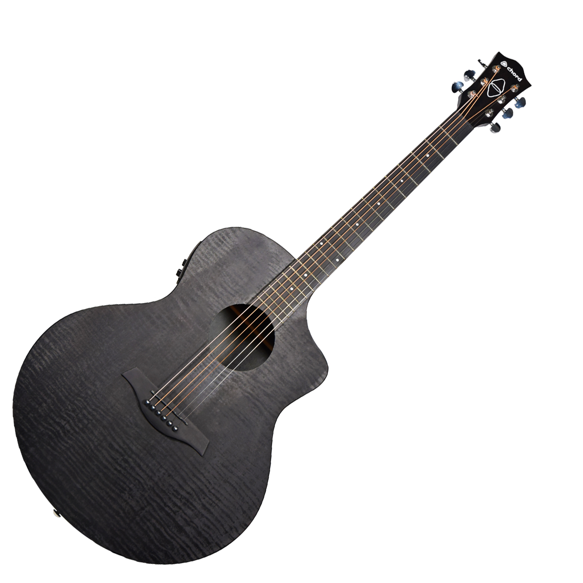 Chord Nomad Electro-Acoustic Guitar  Black Quilted Maple