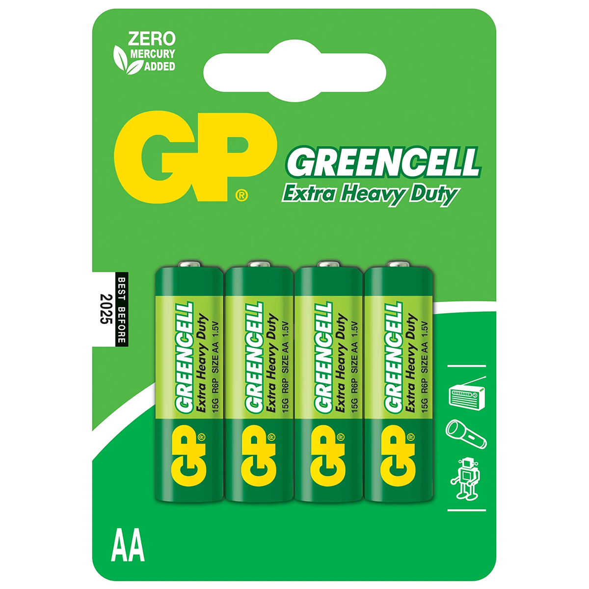 GP Greencell Zinc Chloride Batteries