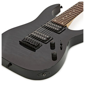 Ibanez GIO RG 7 String - Quilted Maple Top Infinity HH - Trans Black Sunburst