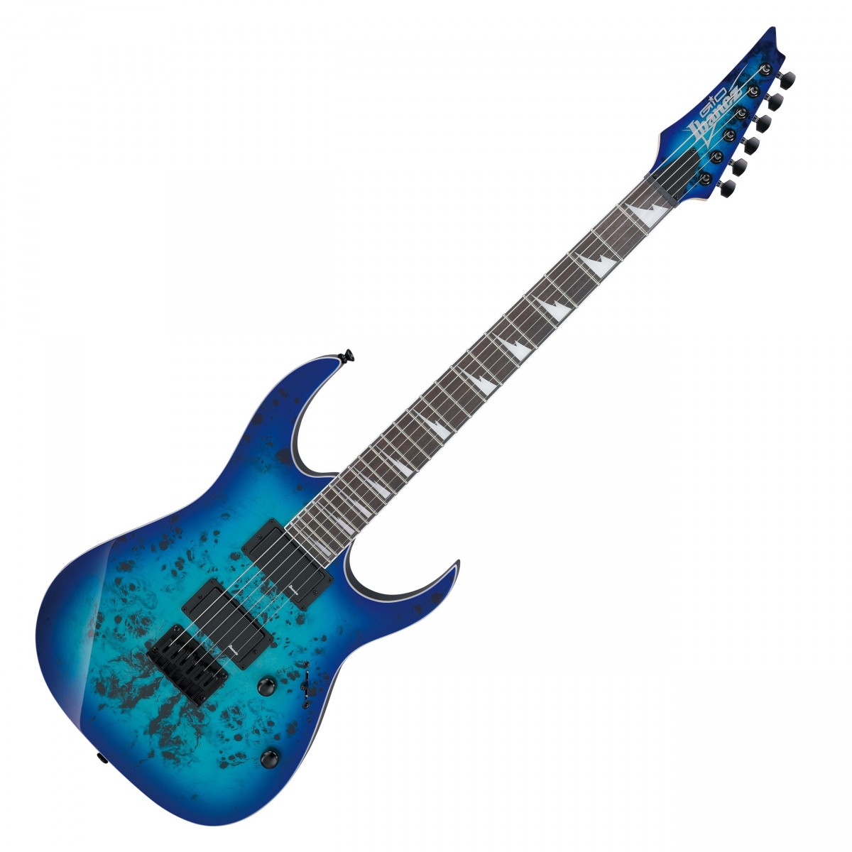 Ibanez GIO GRGR221PA-AQB Art Grain Top, Fixed Bridge, Reversed Headstock - Aqua Burst