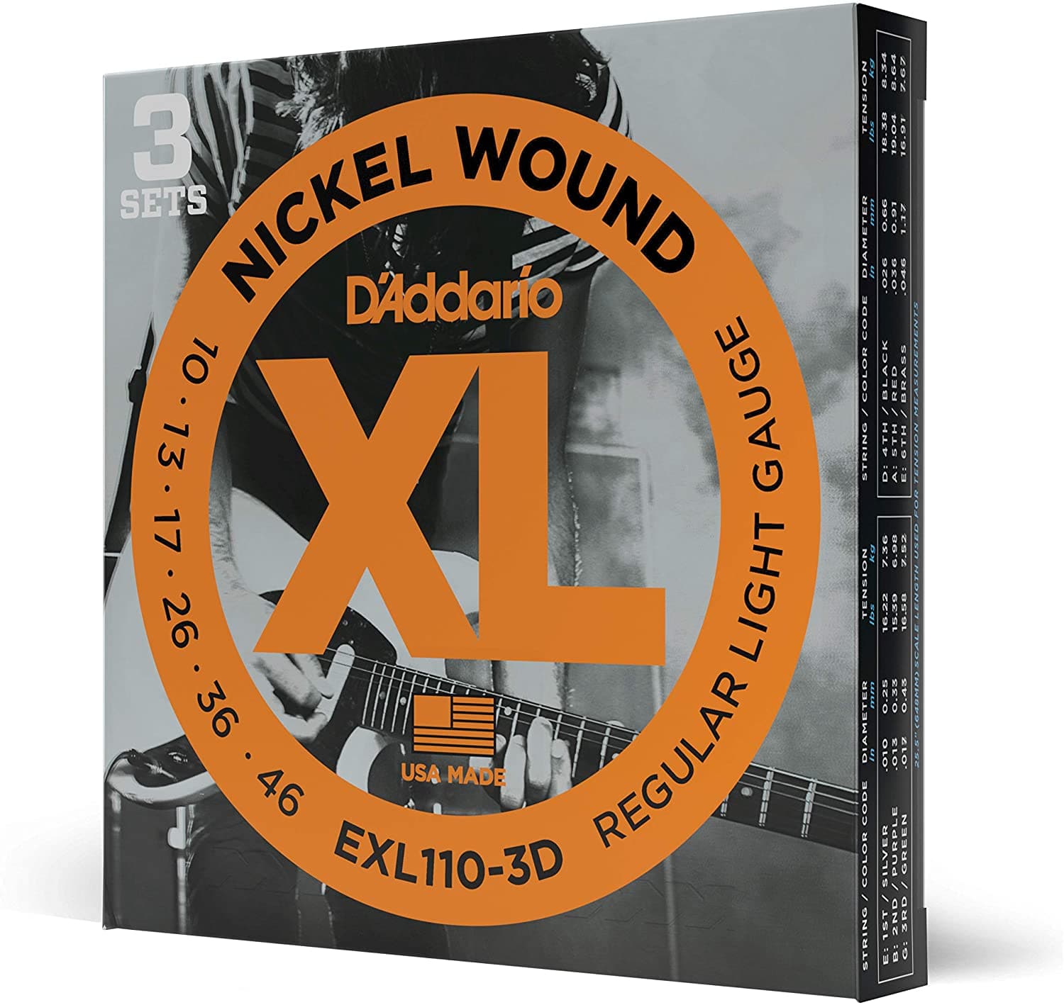 D Addario Strings EXL110 3D XL Electric Guitar Strings Regular